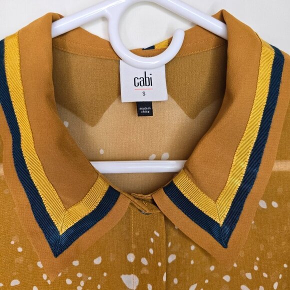 Cabi Cheers Blouse #3436 Sleevless Speckled Mustard - Picture 8 of 8